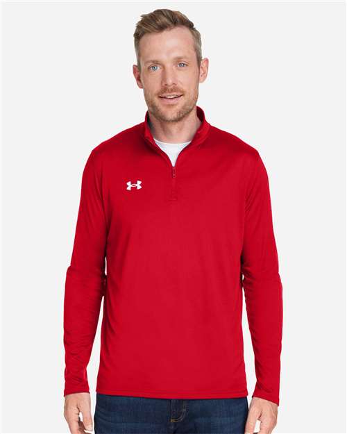 Under Armour Men's Team Tech™ Quarter-Zip Pullover - 1376844 Red- White