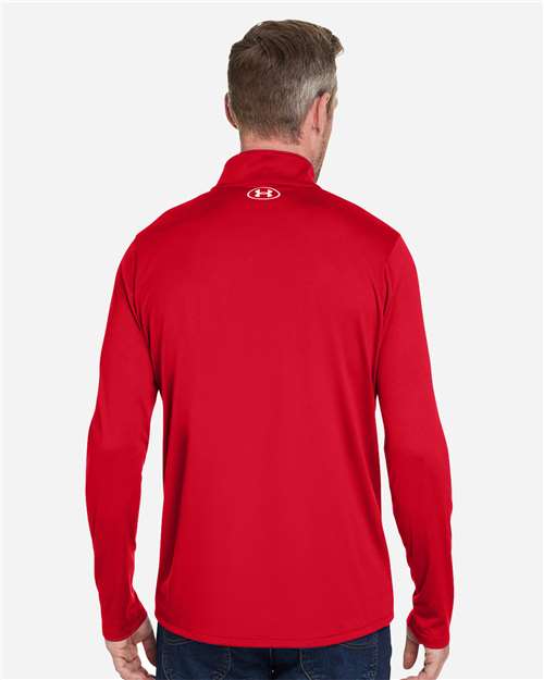 Under Armour Men's Team Tech™ Quarter-Zip Pullover - 1376844 Red- White
