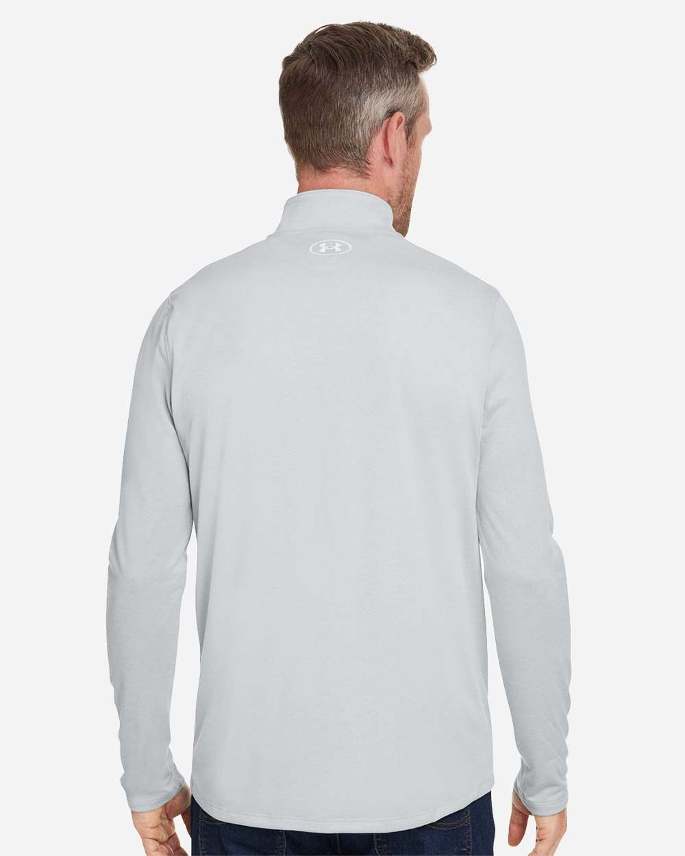 Under Armour Men's Team Tech™ Quarter-Zip Pullover - 1376844 Mod Grey Light Heather- White