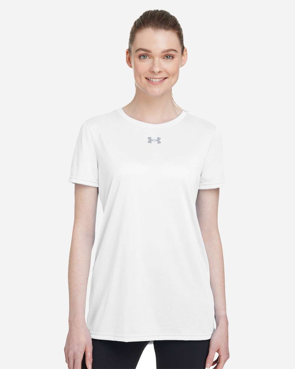 Under Armour Women's Team Tech™ T-Shirt - 1376847 White- Mod Grey