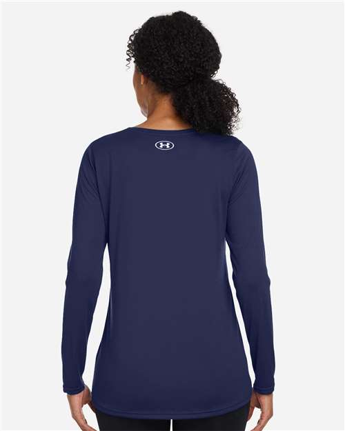 Under Armour Women's Team Tech™ Long Sleeve T-Shirt - 1376852 Midnight Navy- White