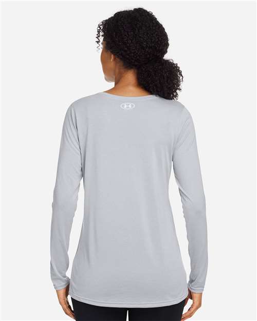 Under Armour Women's Team Tech™ Long Sleeve T-Shirt - 1376852 Mod Grey Light Heather- White