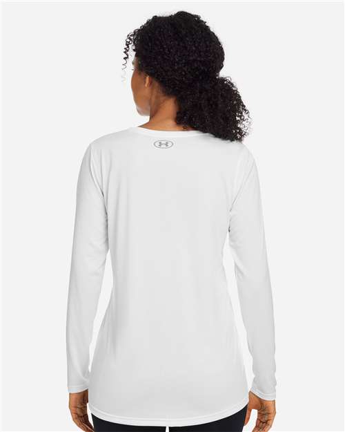 Under Armour Women's Team Tech™ Long Sleeve T-Shirt - 1376852 White- Mod Grey