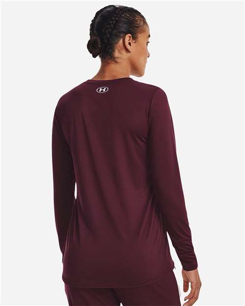 Under Armour Women's Team Tech™ Long Sleeve T-Shirt - 1376852 Maroon- White