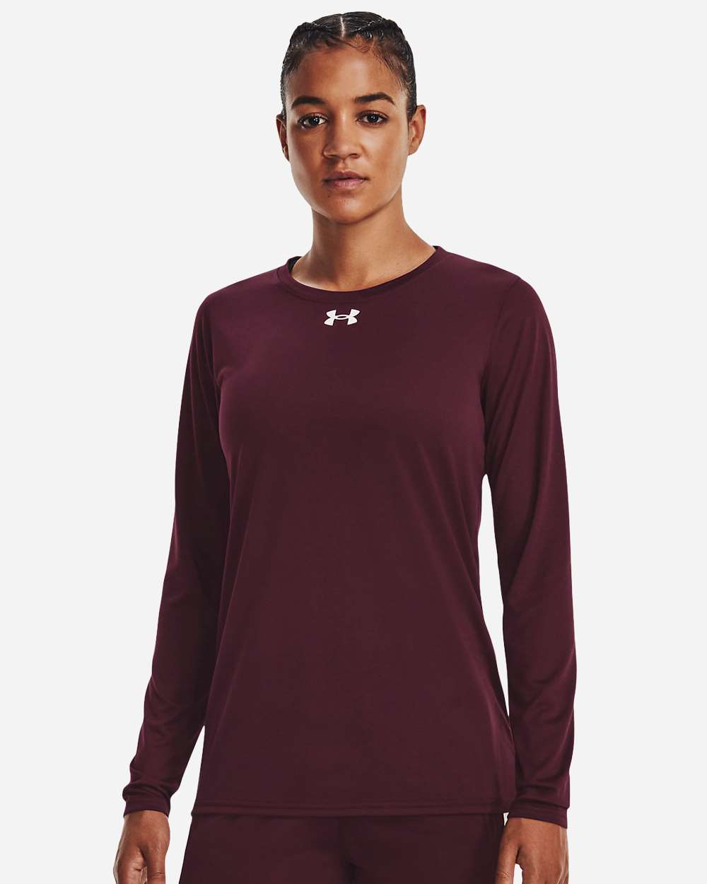 Under Armour Women's Team Tech™ Long Sleeve T-Shirt - 1376852 Maroon- White