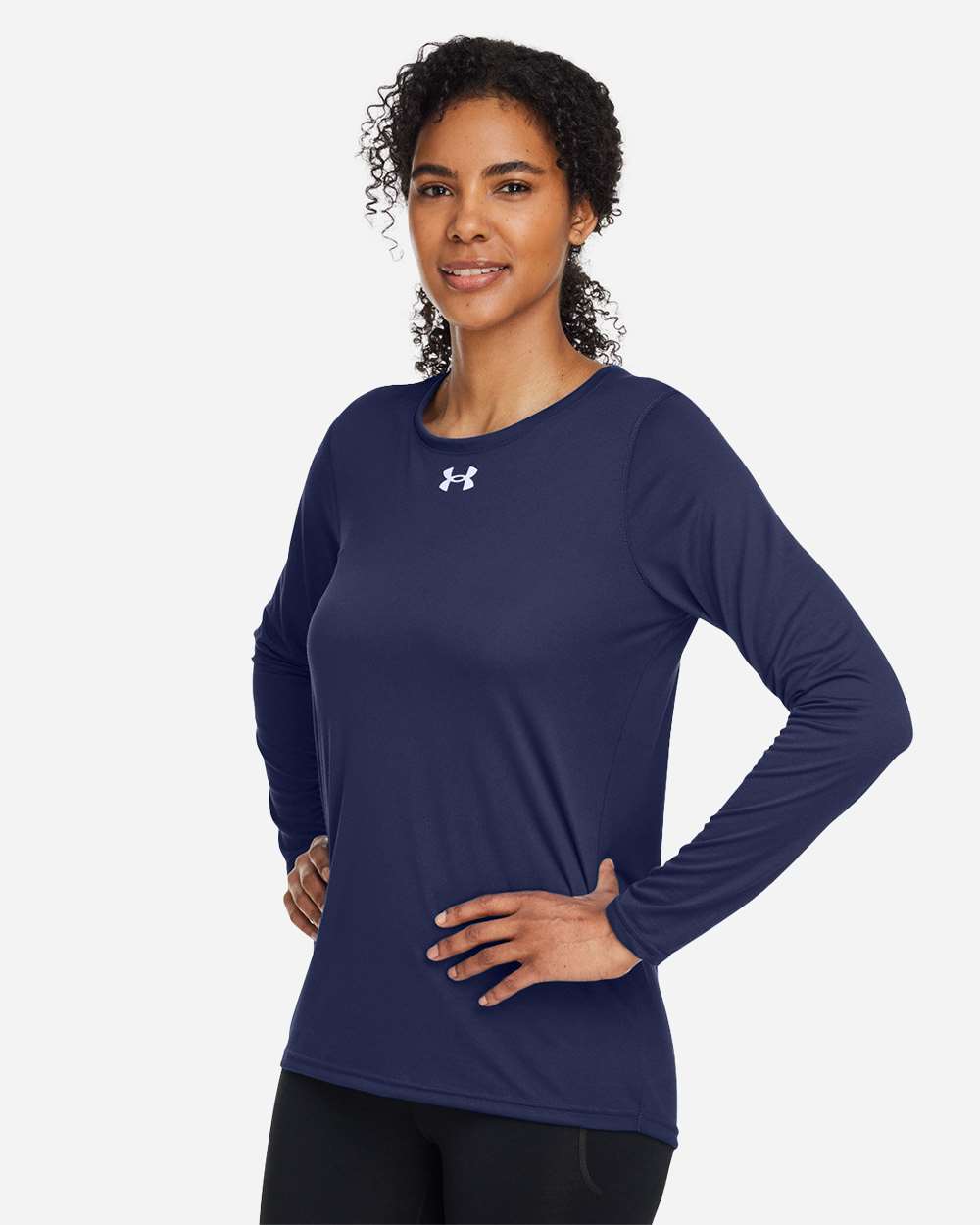 Under Armour Women's Team Tech™ Long Sleeve T-Shirt - 1376852 Midnight Navy- White