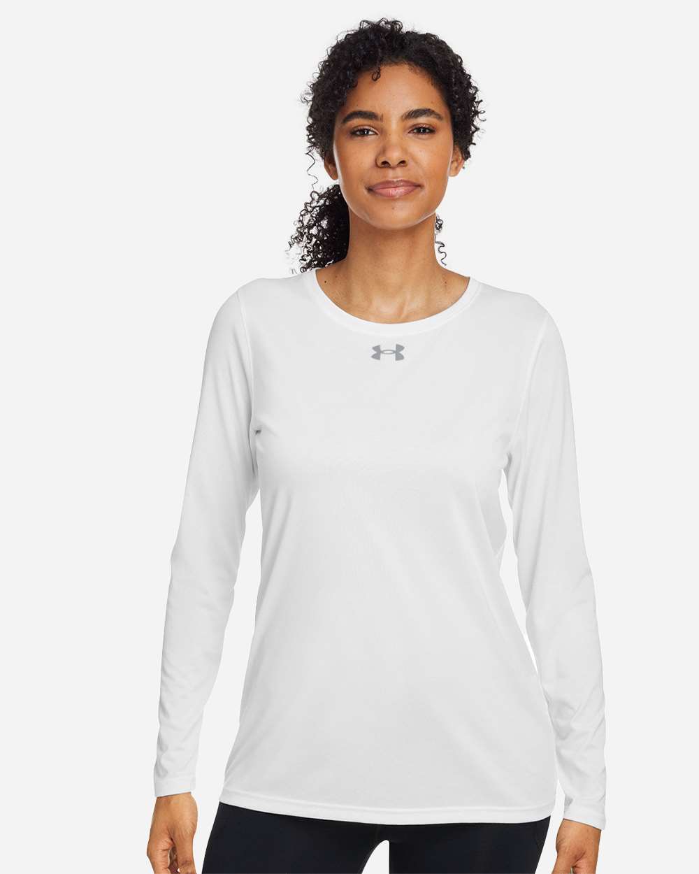 Under Armour Women's Team Tech™ Long Sleeve T-Shirt - 1376852 White- Mod Grey