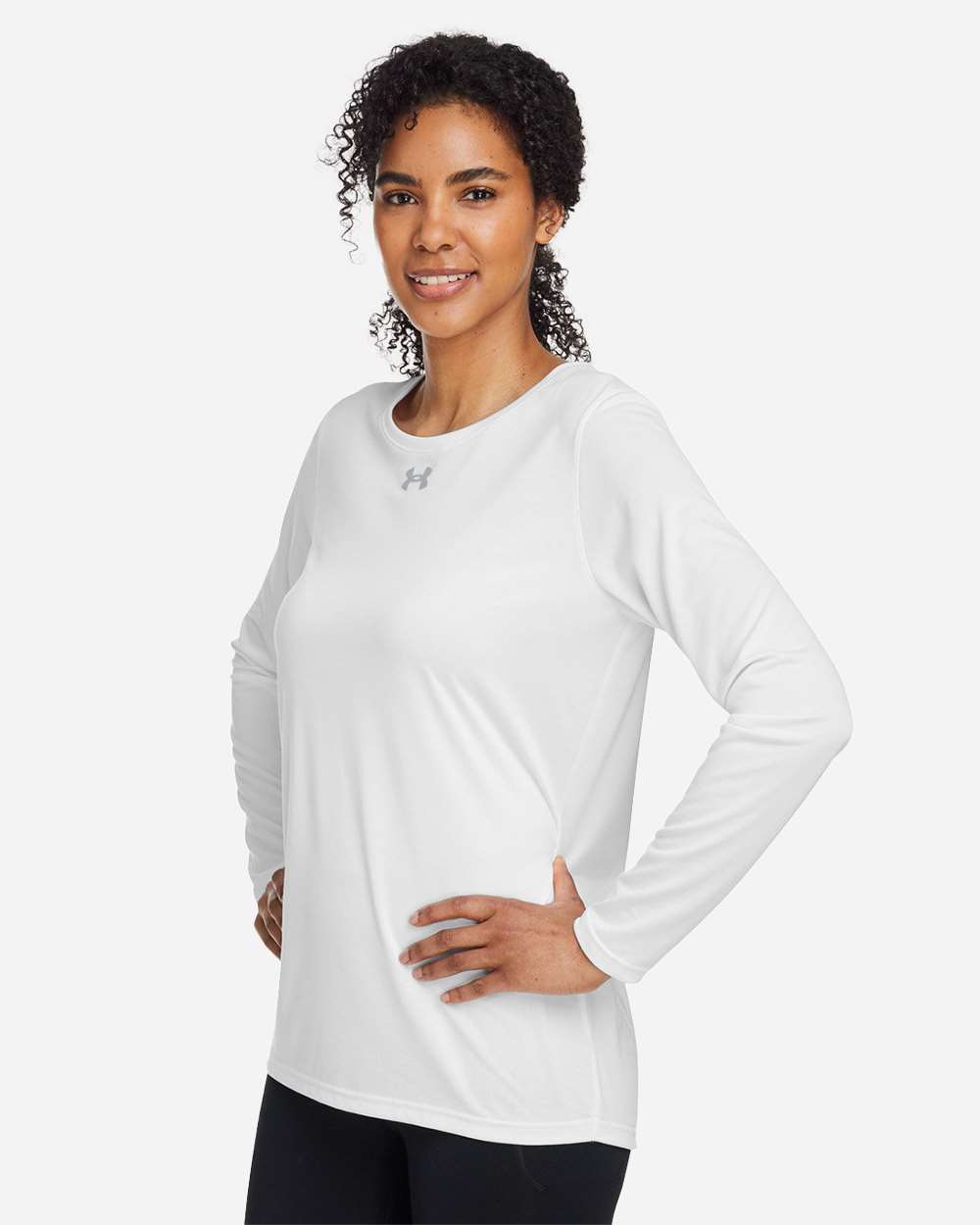 Under Armour Women's Team Tech™ Long Sleeve T-Shirt - 1376852 White- Mod Grey