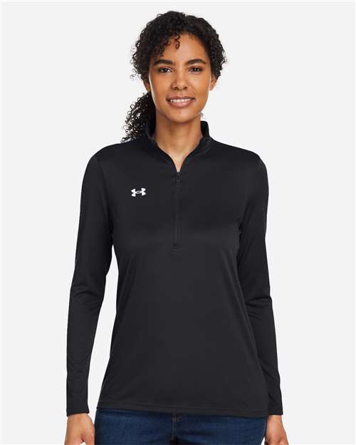 Under Armour Women's Team Tech™ Half-Zip Pullover - 1376862 Black- White