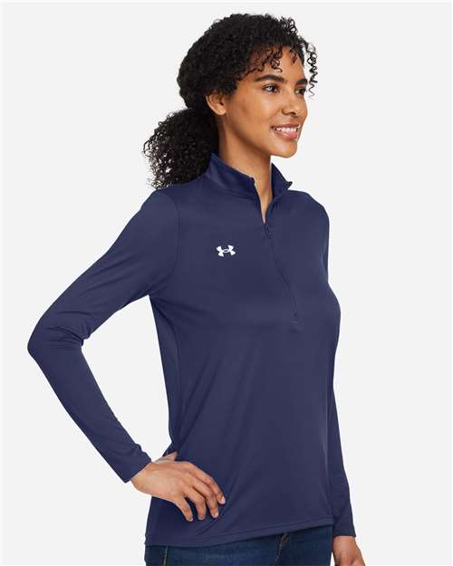 Under Armour Women's Team Tech™ Half-Zip Pullover - 1376862 Midnight Navy- White