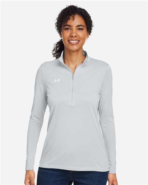 Under Armour Women's Team Tech™ Half-Zip Pullover - 1376862 Mod Grey Light Heather- White