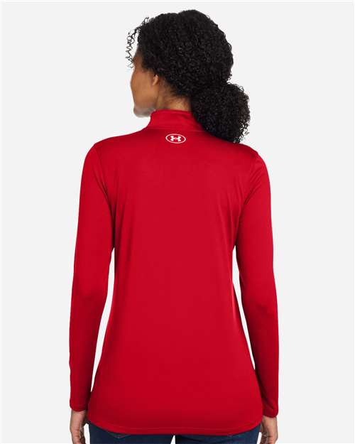 Under Armour Women's Team Tech™ Half-Zip Pullover - 1376862 Red- White