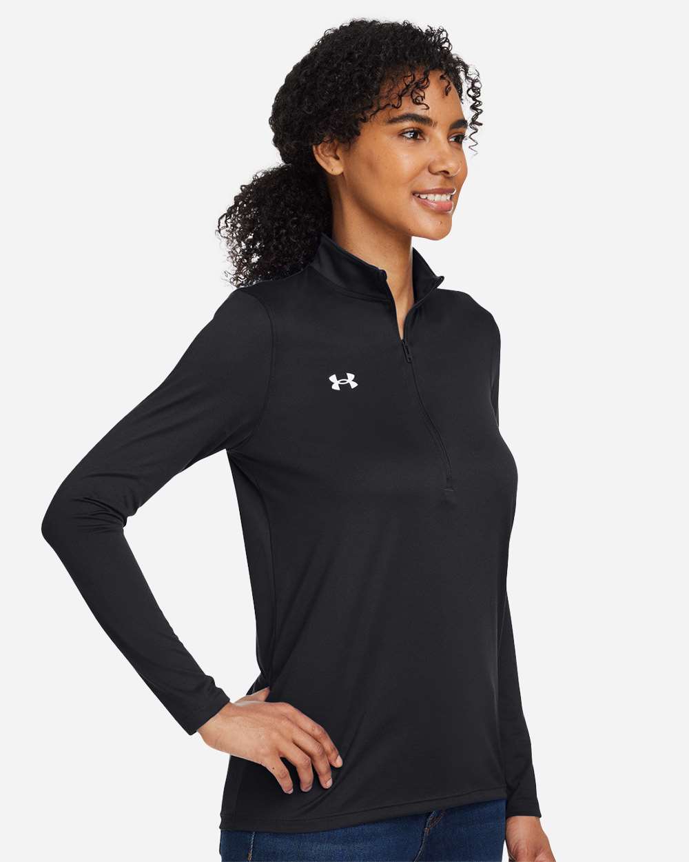 Under Armour Women's Team Tech™ Half-Zip Pullover - 1376862 Black- White