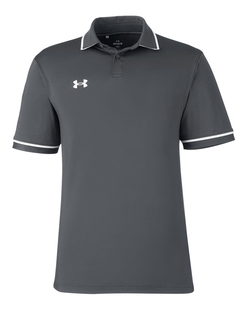 Under Armour Men's Tipped Teams Performance Polo - 1376904 CS Grey Light Heather- White