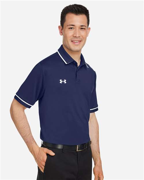 Under Armour Men's Tipped Teams Performance Polo - 1376904 Midnight Navy- White