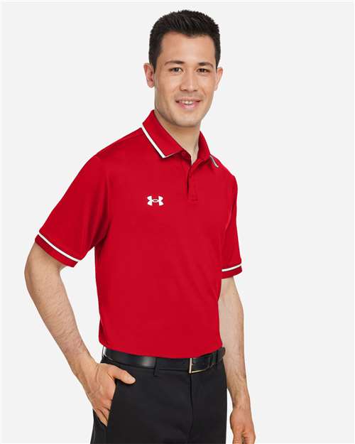 Under Armour Men's Tipped Teams Performance Polo - 1376904 Red- White