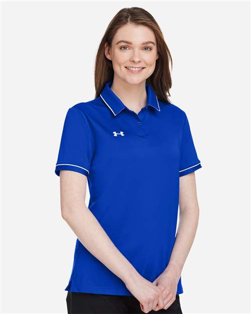 Under Armour Women's Tipped Teams Performance Polo - 1376905 Royal- White