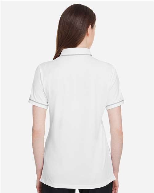 Under Armour Women's Tipped Teams Performance Polo - 1376905 White- Mod Grey