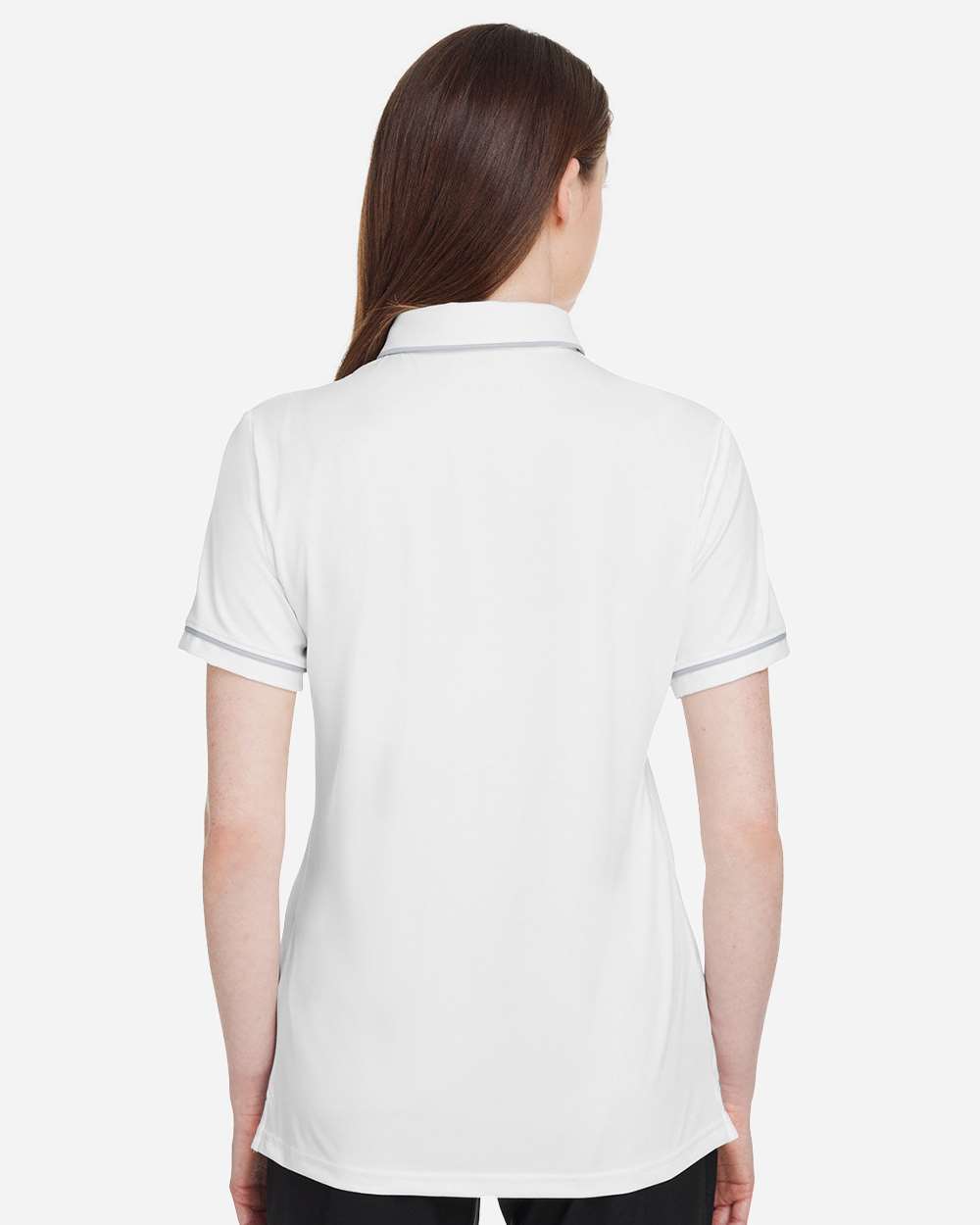 Under Armour Women's Tipped Teams Performance Polo - 1376905 White- Mod Grey