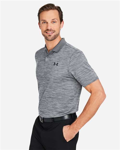Under Armour Men's Performance 3.0 Golf Polo - 1377374 Pitch Grey- Black