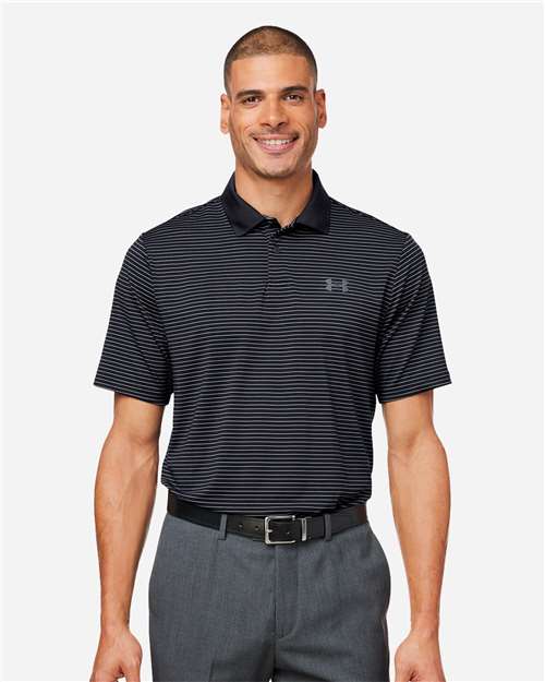 Under Armour Men's 3.0 Striped Perf Polo - 1377376 Black_001