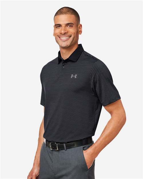 Under Armour Men's 3.0 Striped Perf Polo - 1377376 Black_001