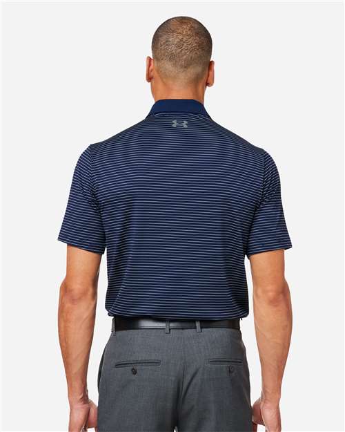Under Armour Men's 3.0 Striped Perf Polo - 1377376 Midnight Navy- White