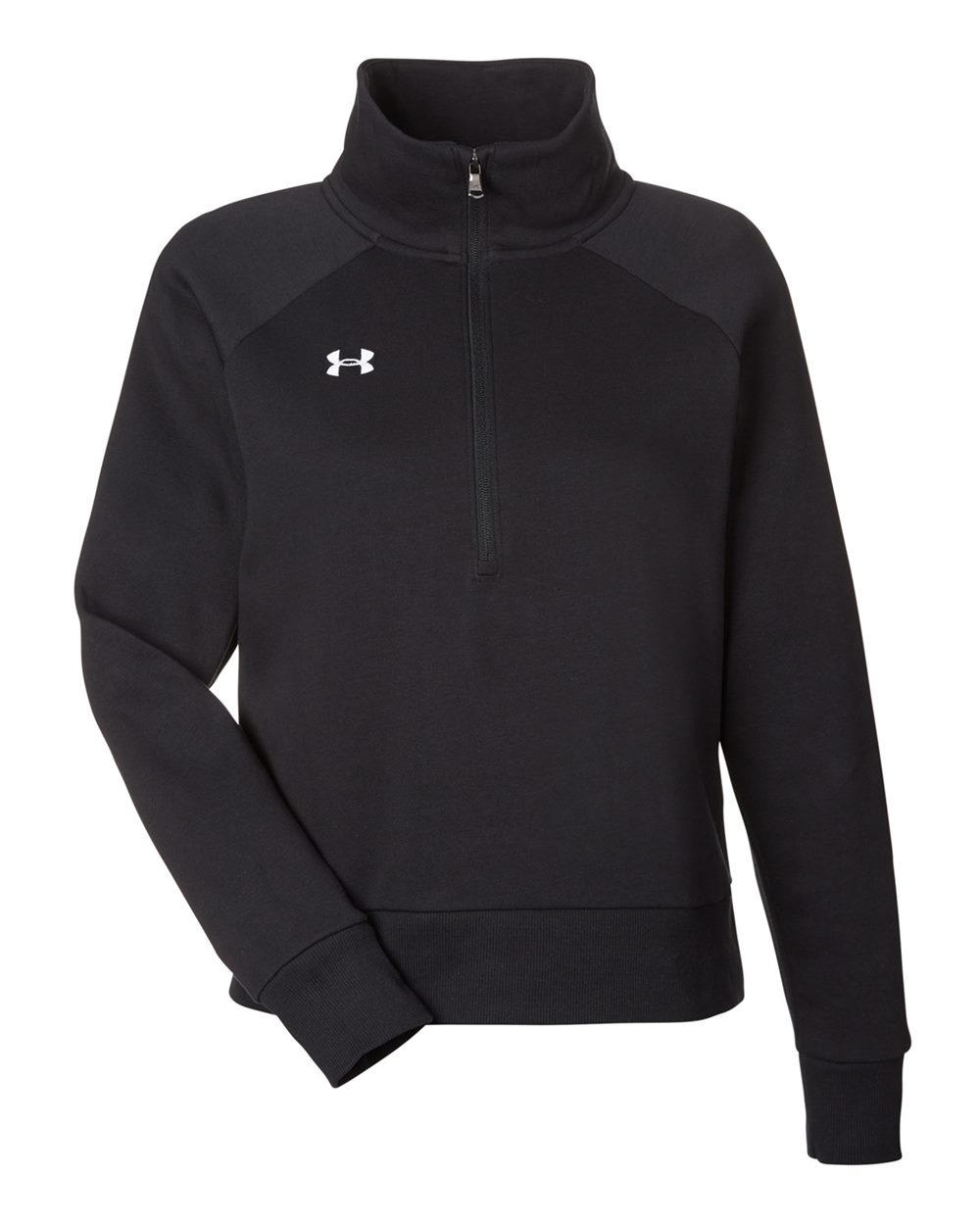 Under Armour Women's Rival Fleece Half-Zip Pullover - 1379492 Black- White
