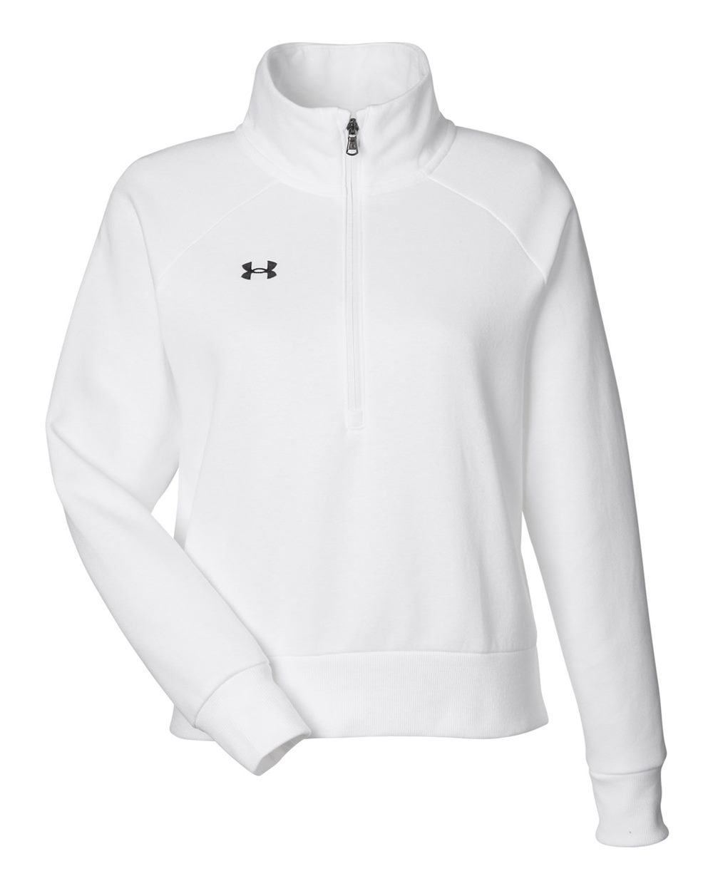 Under Armour Women's Rival Fleece Half-Zip Pullover - 1379492 White- Black