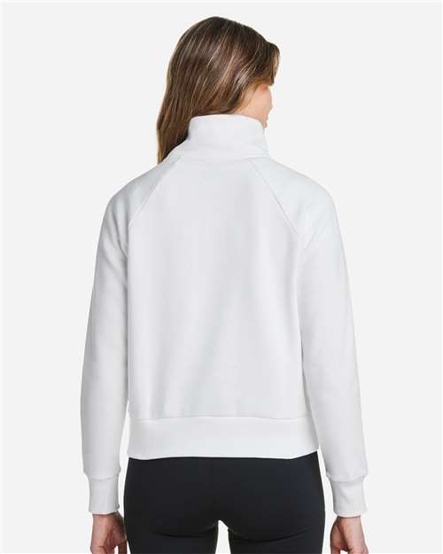 Under Armour Women's Rival Fleece Half-Zip Pullover - 1379492 White- Black