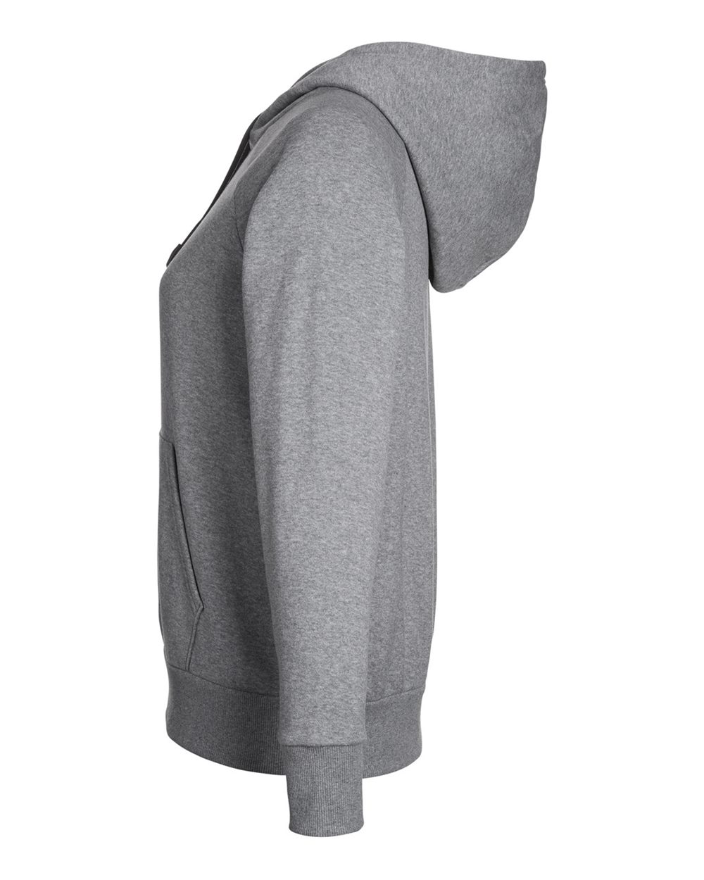 Under Armour Women's Rival Fleece Hooded Sweatshirt - 1379500 Castlerock Grey Light Heather- Black