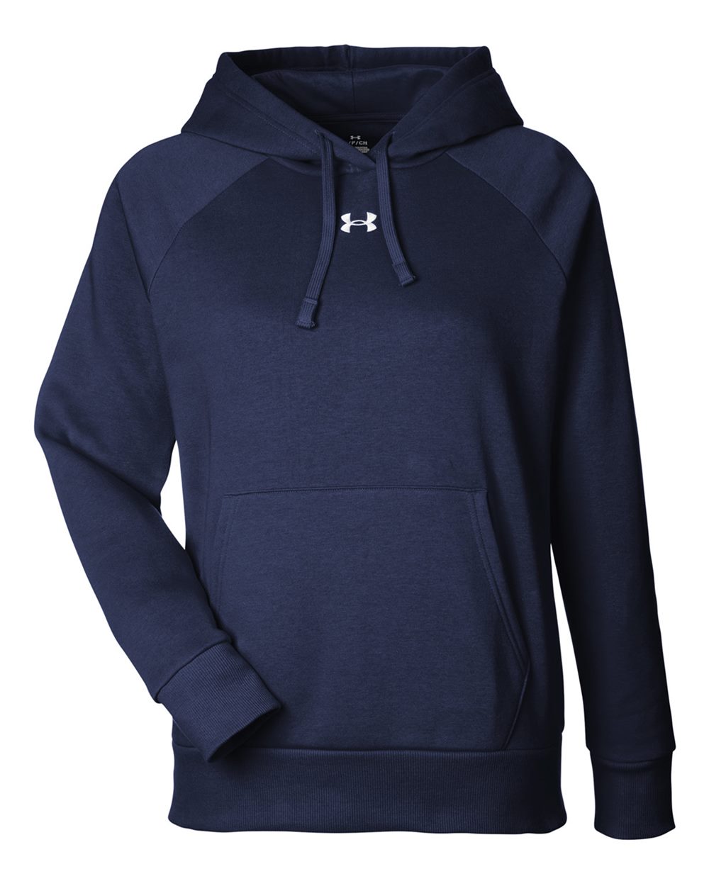 Under Armour Women's Rival Fleece Hooded Sweatshirt - 1379500 Midnight Navy- White