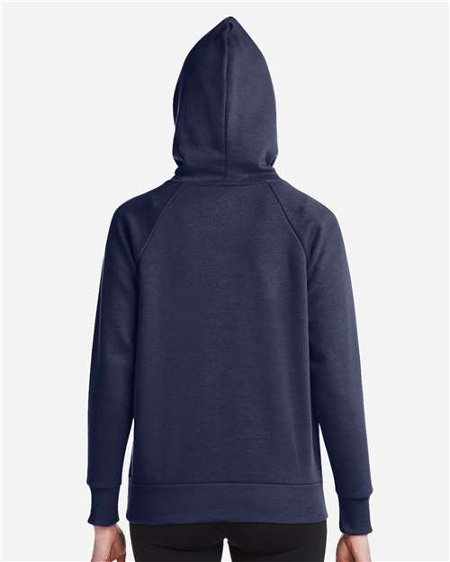 Under Armour Women's Rival Fleece Hooded Sweatshirt - 1379500 Midnight Navy- White