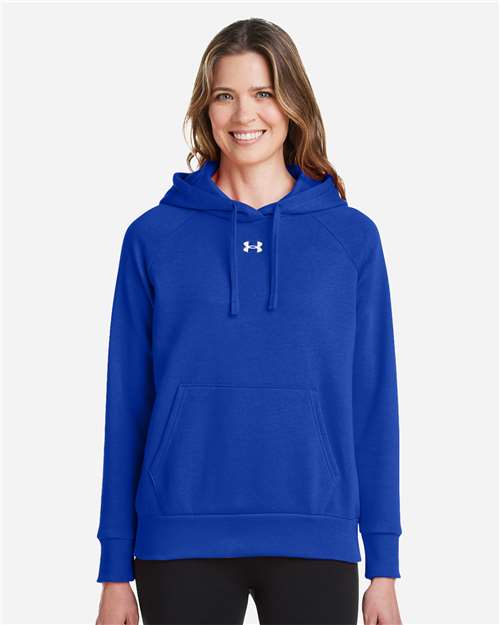Under Armour Women's Rival Fleece Hooded Sweatshirt - 1379500 Royal- White