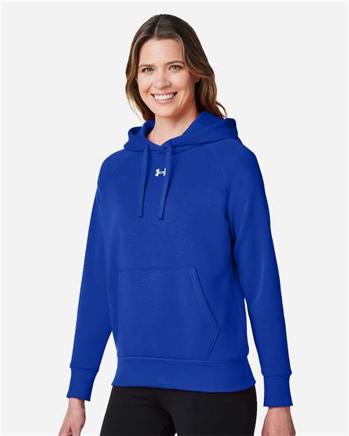 Under Armour Women's Rival Fleece Hooded Sweatshirt - 1379500 Royal- White