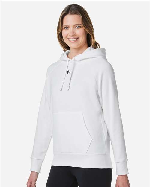Under Armour Women's Rival Fleece Hooded Sweatshirt - 1379500 White- Black