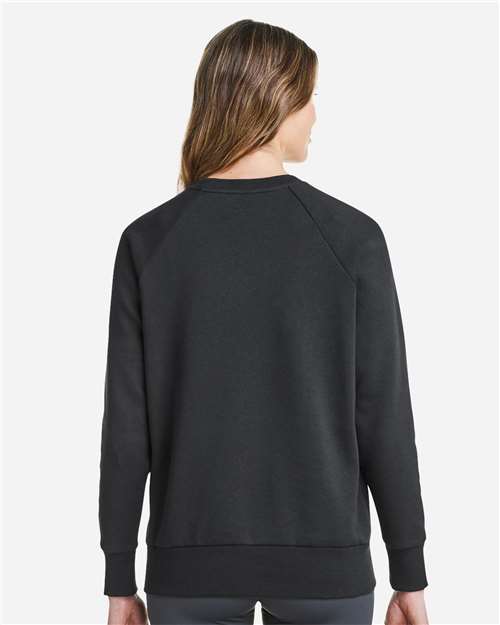 Under Armour Women's Rival Fleece Crewneck Sweatshirt - 1379508 Black- White