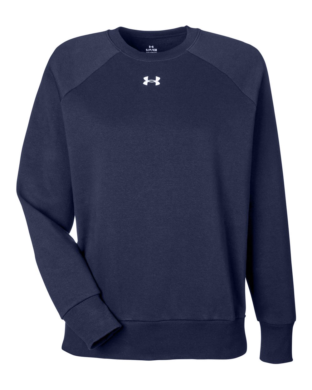 Under Armour Women's Rival Fleece Crewneck Sweatshirt - 1379508 Midnight Navy- White