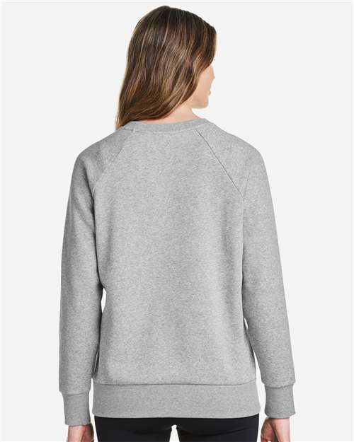Under Armour Women's Rival Fleece Crewneck Sweatshirt - 1379508 Mod Grey Light Heather- White