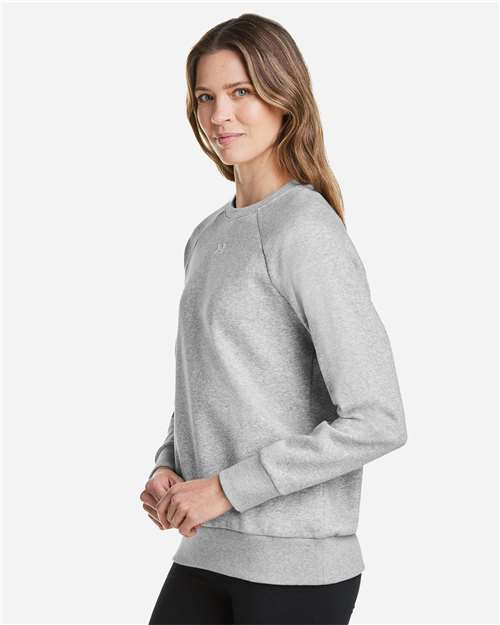 Under Armour Women's Rival Fleece Crewneck Sweatshirt - 1379508 Mod Grey Light Heather- White