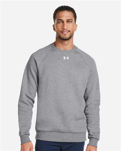 Under Armour Men's Rival Fleece Crewneck Sweatshirt - 1379755 CS Grey Light Heather- White
