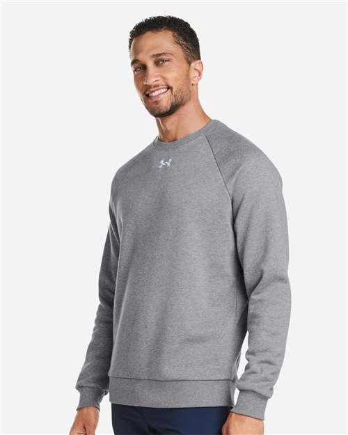 Under Armour Men's Rival Fleece Crewneck Sweatshirt - 1379755 CS Grey Light Heather- White