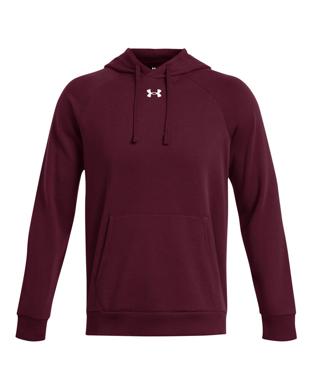 Under Armour Men's Rival Fleece Hooded Sweatshirt - 1379757 Maroon- White