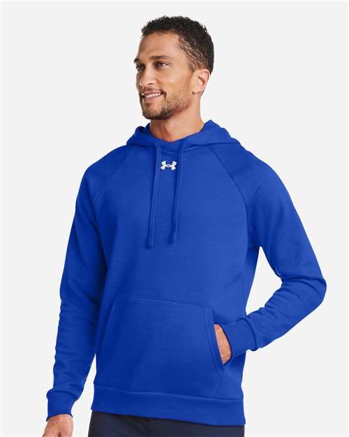Under Armour Men's Rival Fleece Hooded Sweatshirt - 1379757 Royal- White