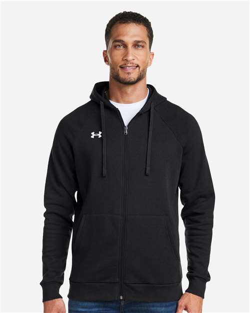 Under Armour Men's Rival Fleece Full-Zip - 1379767 Black- White