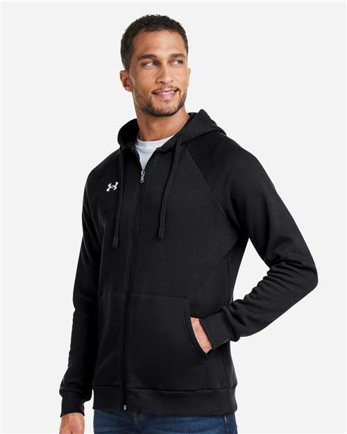 Under Armour Men's Rival Fleece Full-Zip - 1379767 Black- White