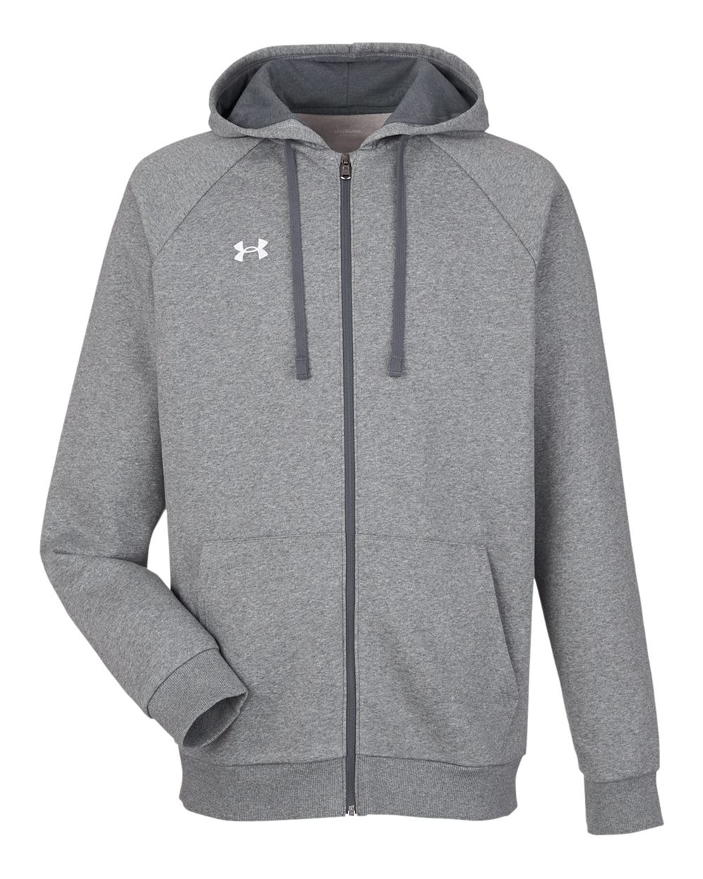 Under Armour Men's Rival Fleece Full-Zip - 1379767 CS Grey Light Heather- White