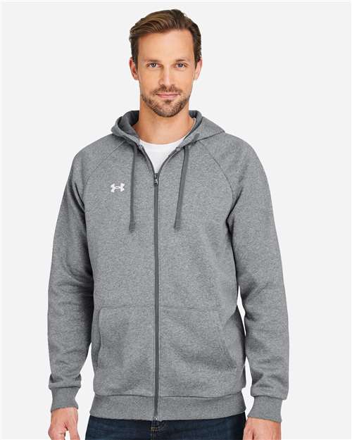 Under Armour Men's Rival Fleece Full-Zip - 1379767 CS Grey Light Heather- White