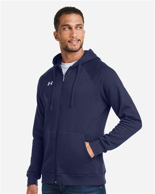 Under Armour Men's Rival Fleece Full-Zip - 1379767 Midnight Navy- White