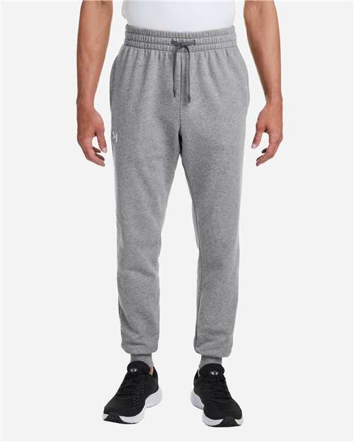Under Armour Unisex Rival Fleece Joggers - 1379774 CS Grey Light Heather- White